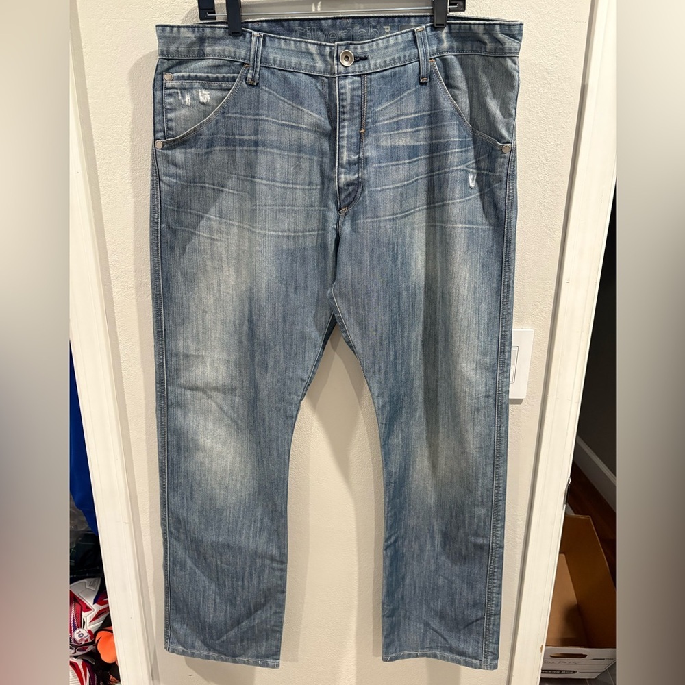 vintage Y2K silver tab levi’s boot cut size 38 x 32 actual distressed faded